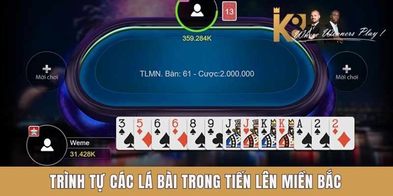 Trình tự các lá bài trong Tiến Lên Miền Bắc K8 Trình tự các lá bài trong Tiến Lên Miền Bắc K8